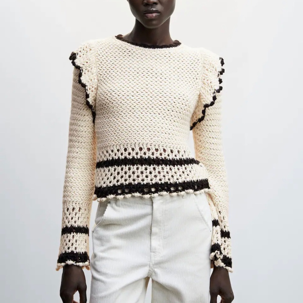 NWT Mango Sweater with Openwork Details